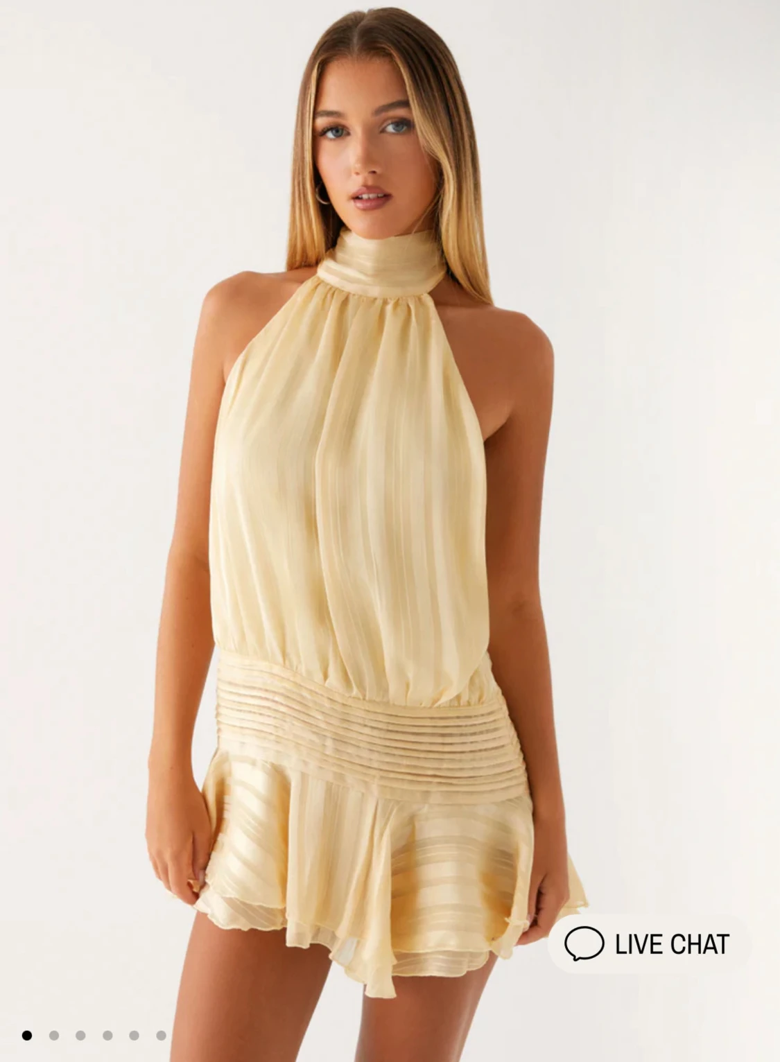 Gul chiffongklänning från Peppermayo - 1