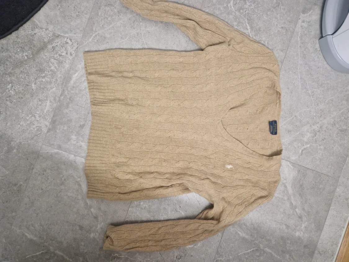 Beige kabelstickad tröja Polo Ralph Lauren