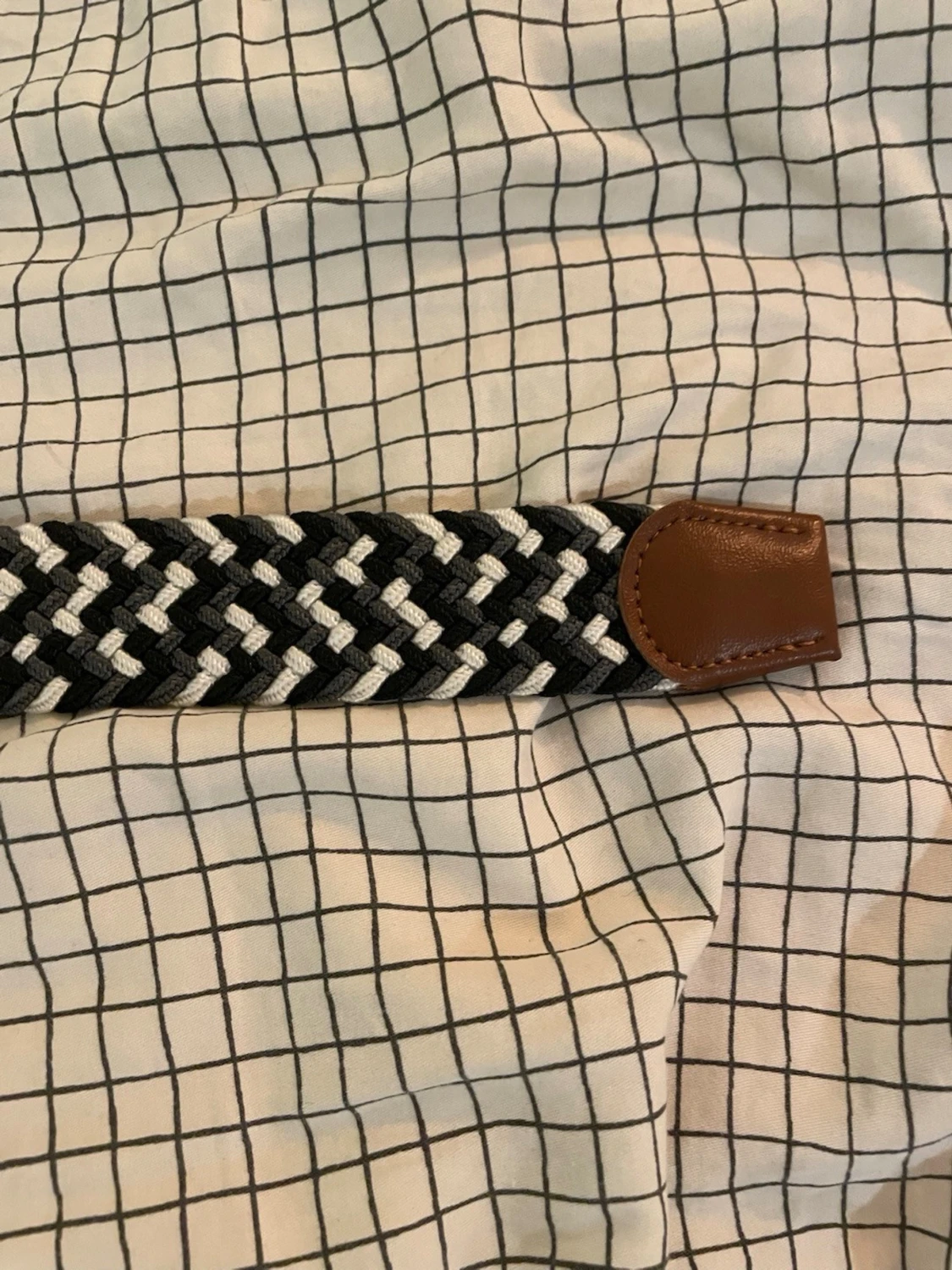 Svart och vit flätad bälte - 2