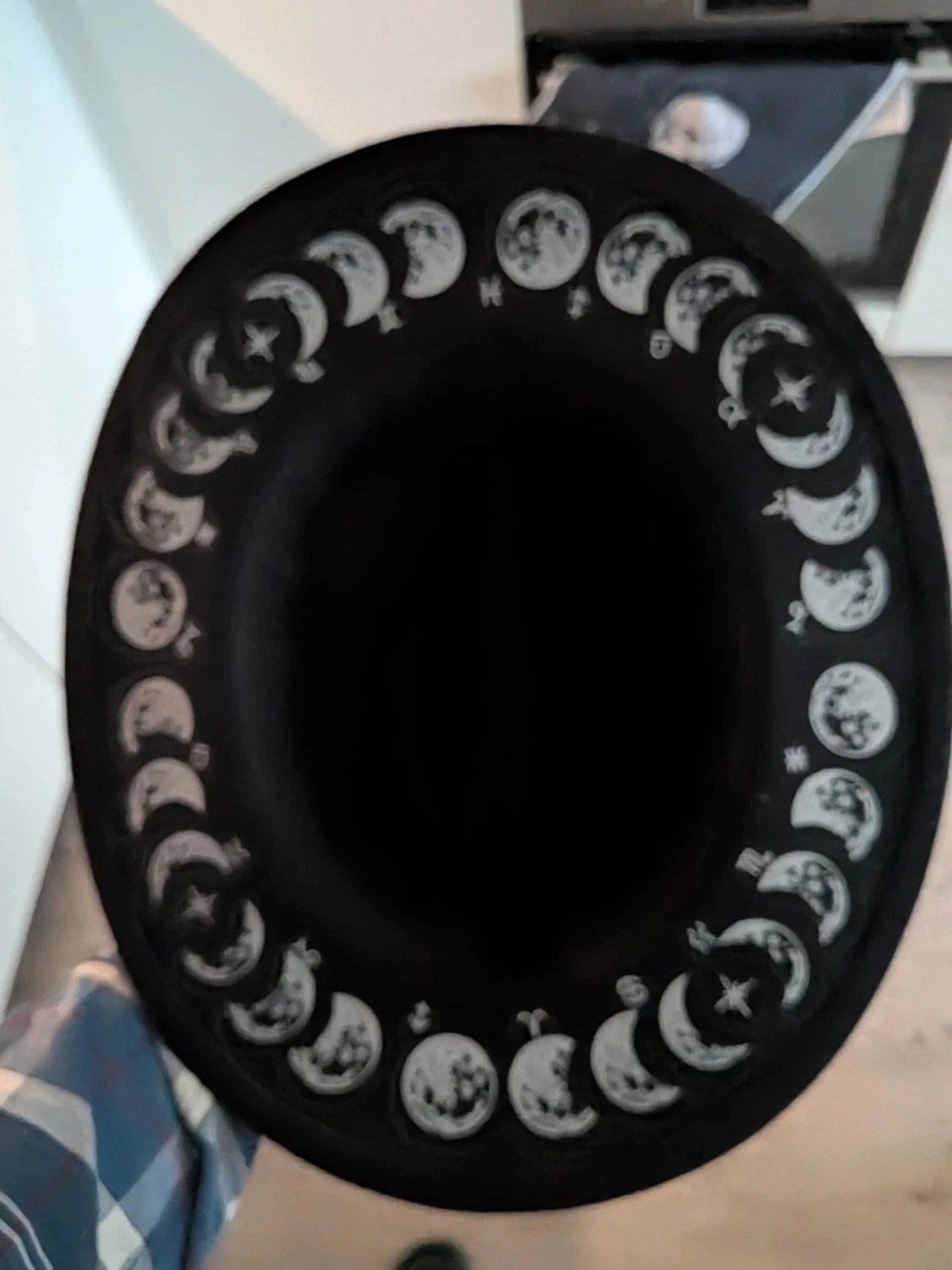 Svart cowboyhatt med månfas-tryck - 1