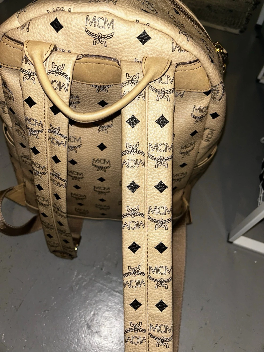 Mcm ryggsäck beige M - 4