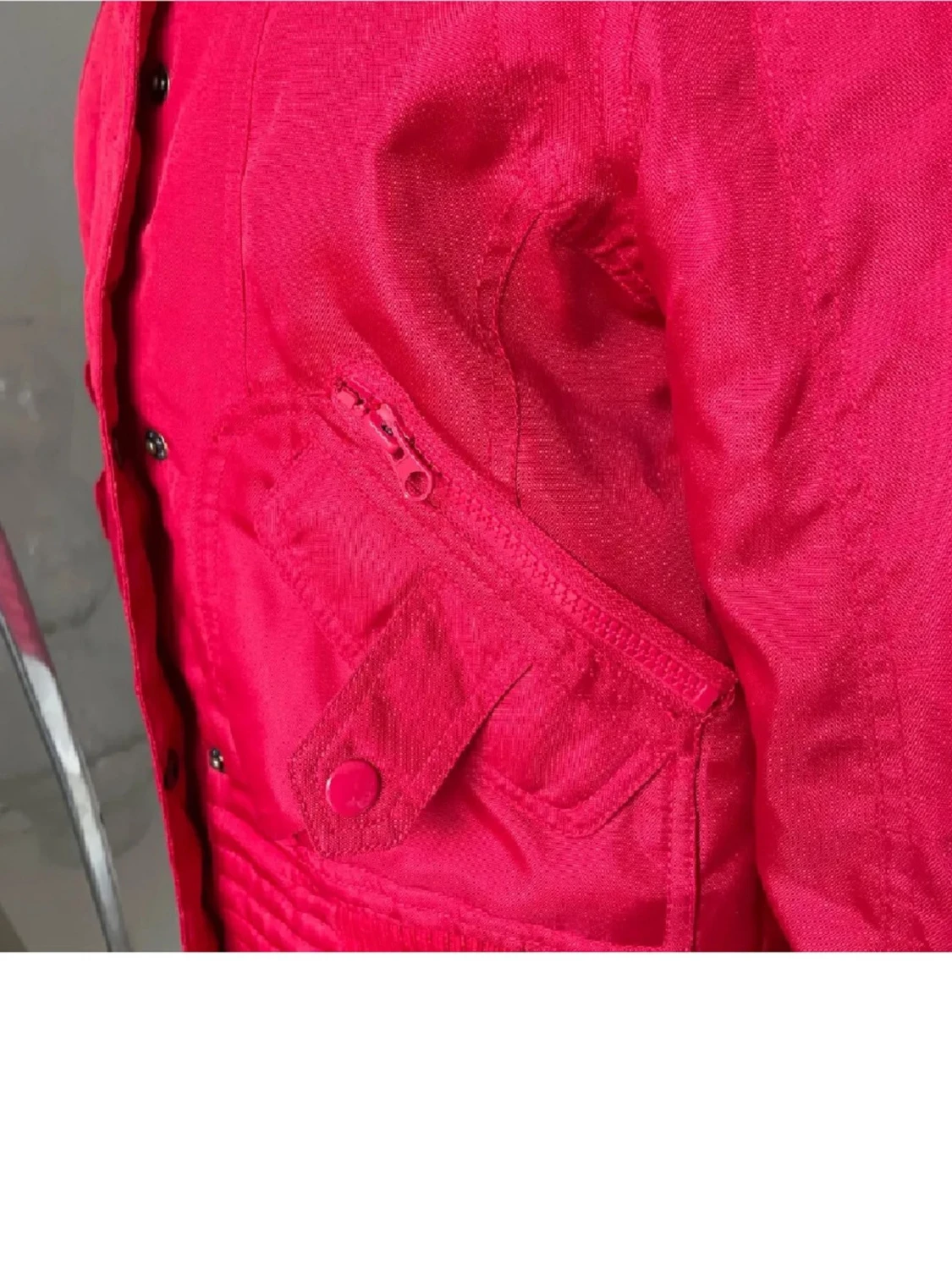 Röd parkajacka med fuskpäls - 2