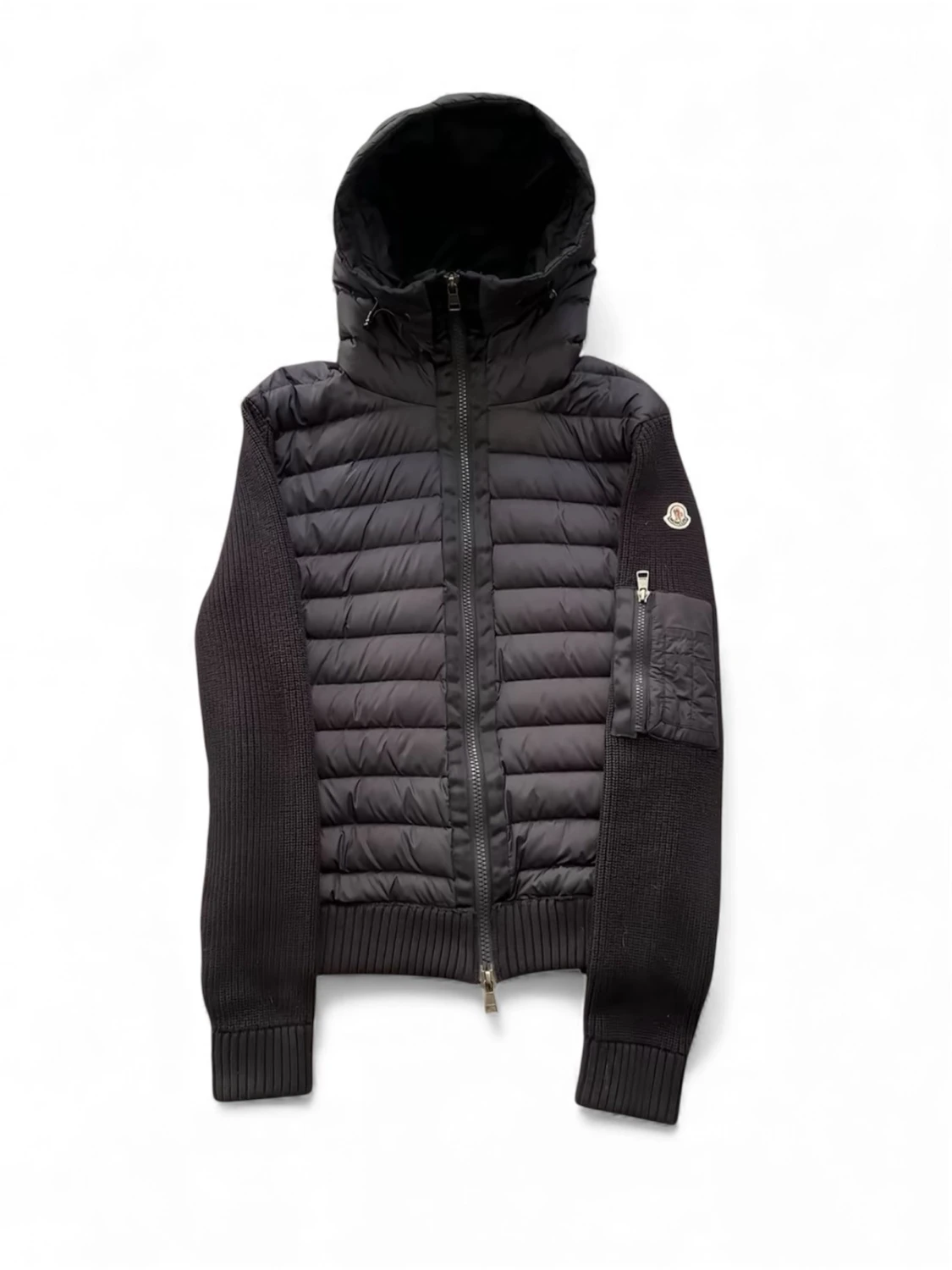 Svart Moncler pufferjacka med huva - 3