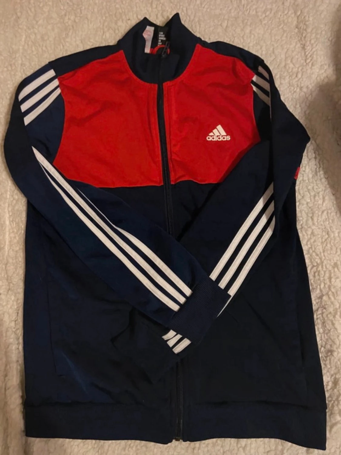 Adidas ziptröja röd och marinblå - 2
