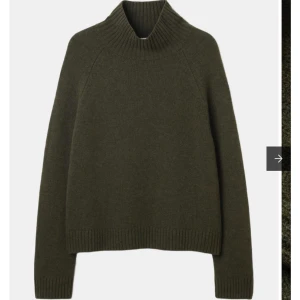 Mörkgrön polotröja i ull - Säljer en stilren mörkgrön polotröja med hög krage och ribbade muddar. Tröjan är gjord i mjuk ull och har en relaxed passform med långa ärmar. Perfekt för kyliga dagar och enkel att matcha med jeans eller kjol. Ifrån Wera, nypris 800kr🥰