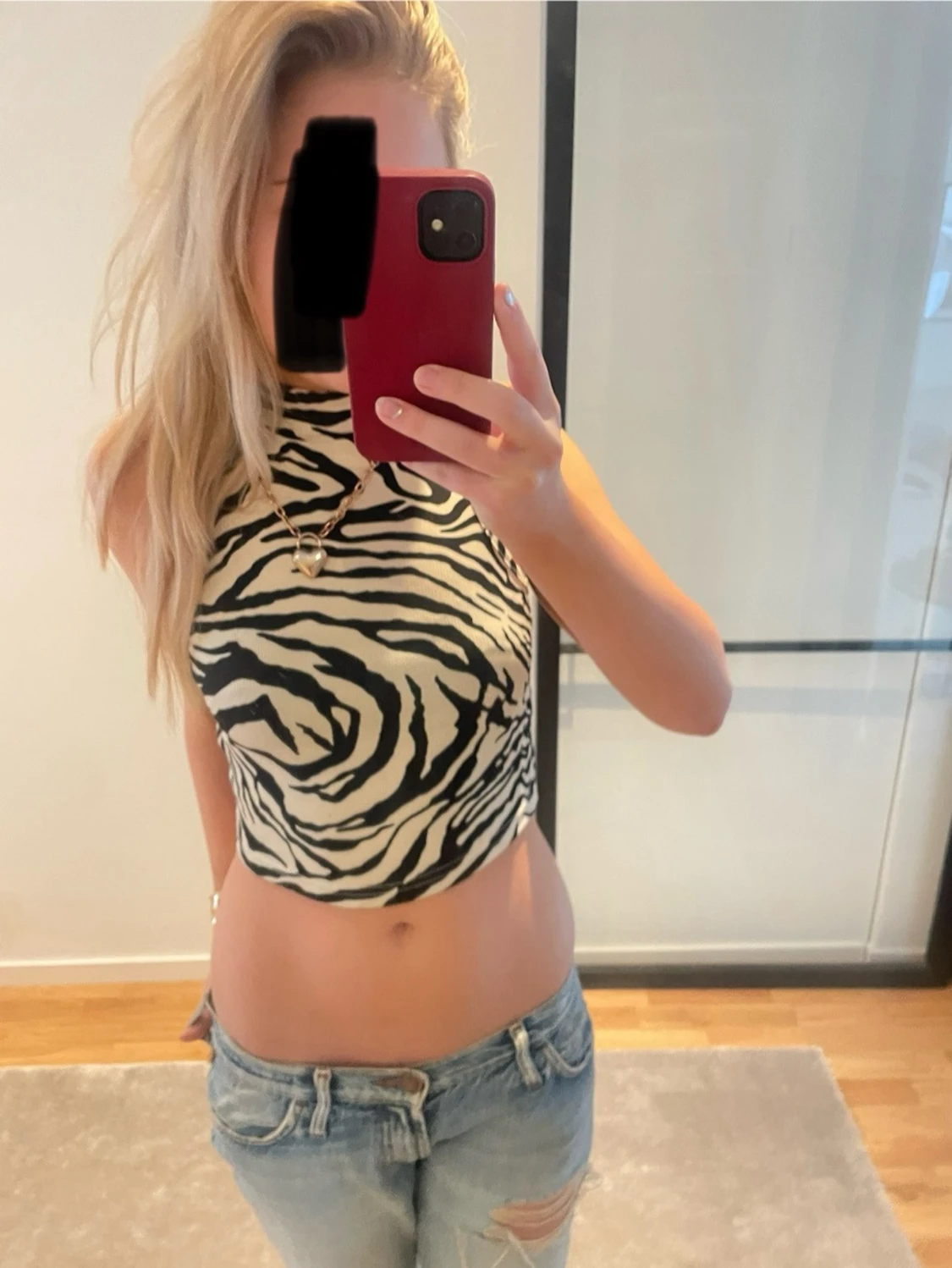 Zebramönstrad croppad linnetopp