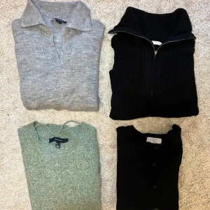 4 stickade tröjor - 4 stickade tröjor i nyskick/mycket bra skick. Storlek xs-s! Olika märken. Obs den svarta i högra hörnet är såld.