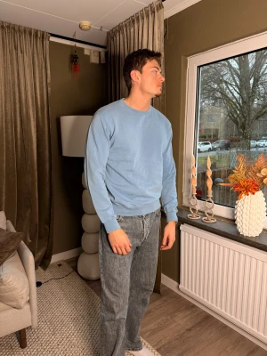 Ljusblå crewneck sweatshirt från colorful standard - En stilren ljusblå sweatshirt med rund hals och ribbade muddar vid ärmslut och nederkant från colorful standard. Tröjan har en klassisk passform och är tillverkad i mjuk bomull, perfekt för en avslappnad look. Passar dig som gillar enkel och clean stil.