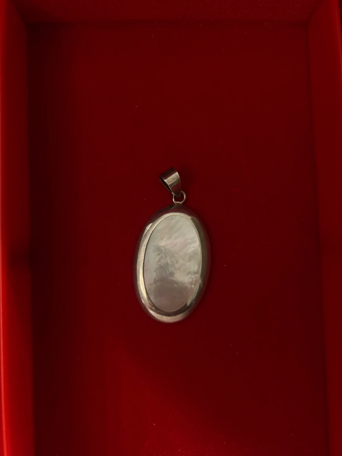 Ovalt halsband med pärlemor och äkta silver - 2