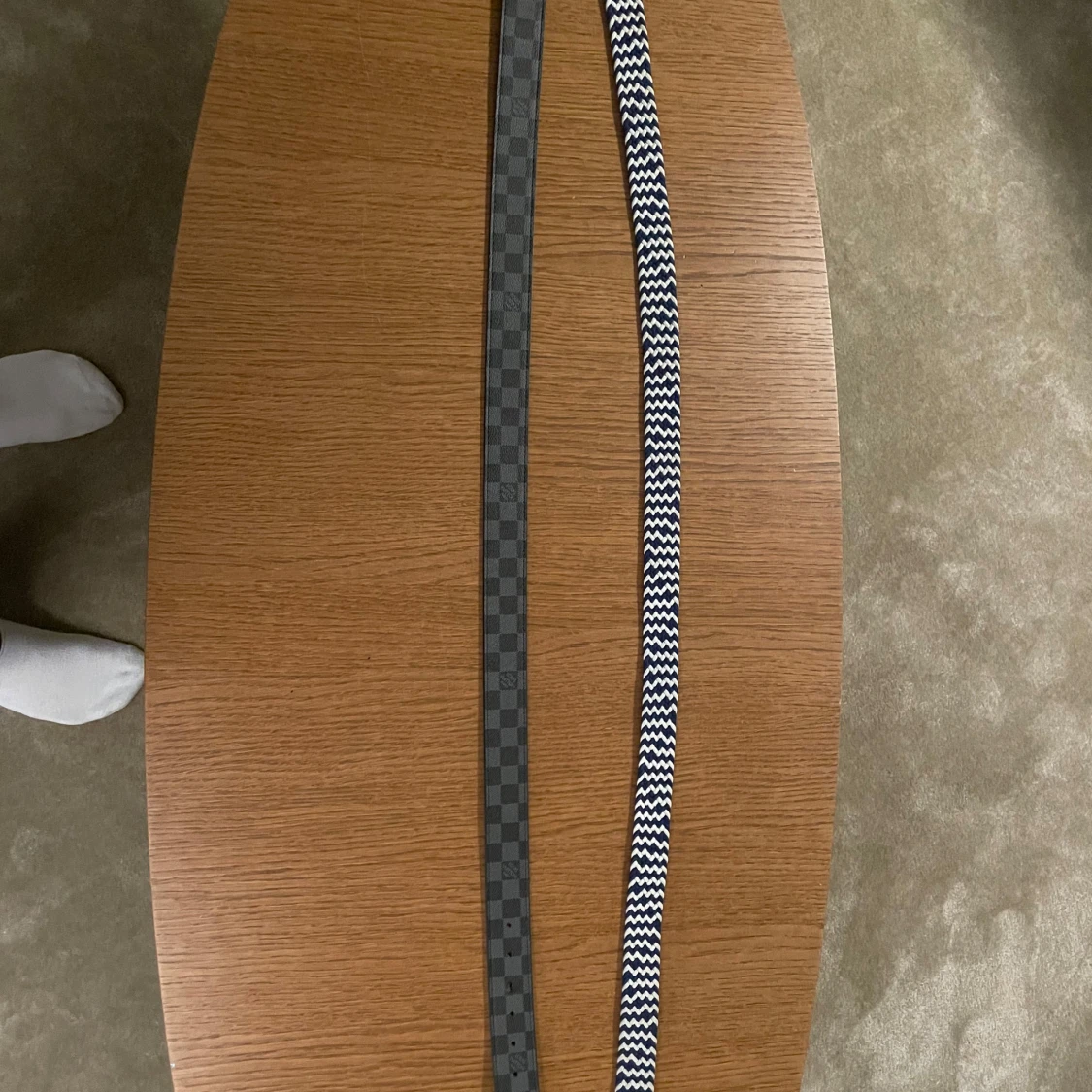 Blå vit grich bälte 110 cm