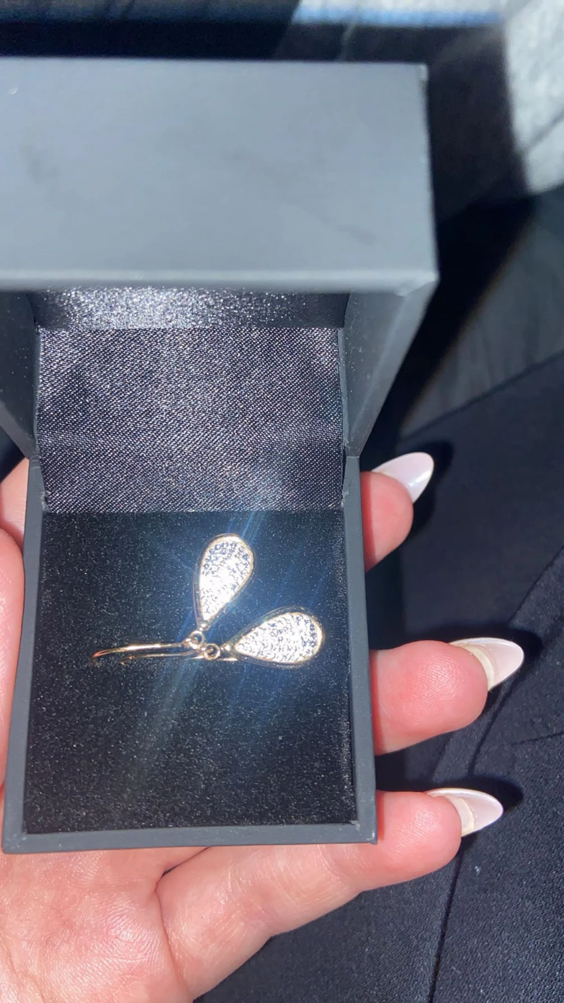 Guldörhängen med kristaller - 2