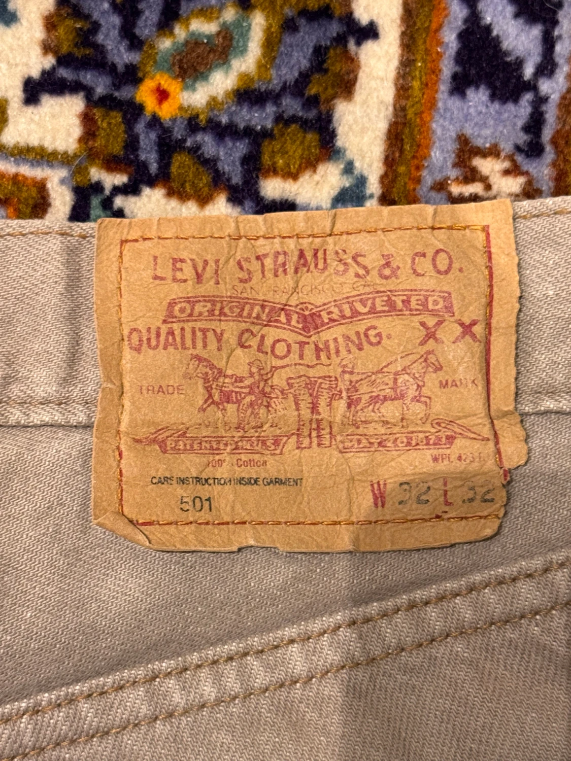 Beige Levi's 501 jeans W32 L32 - 1