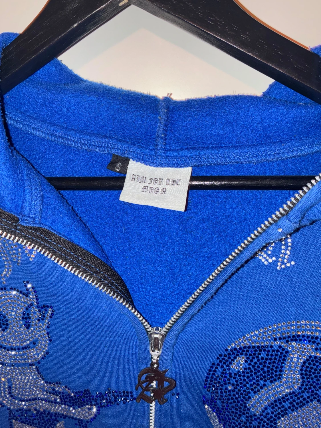 Blå hoodie Aim For The Moon S - 1