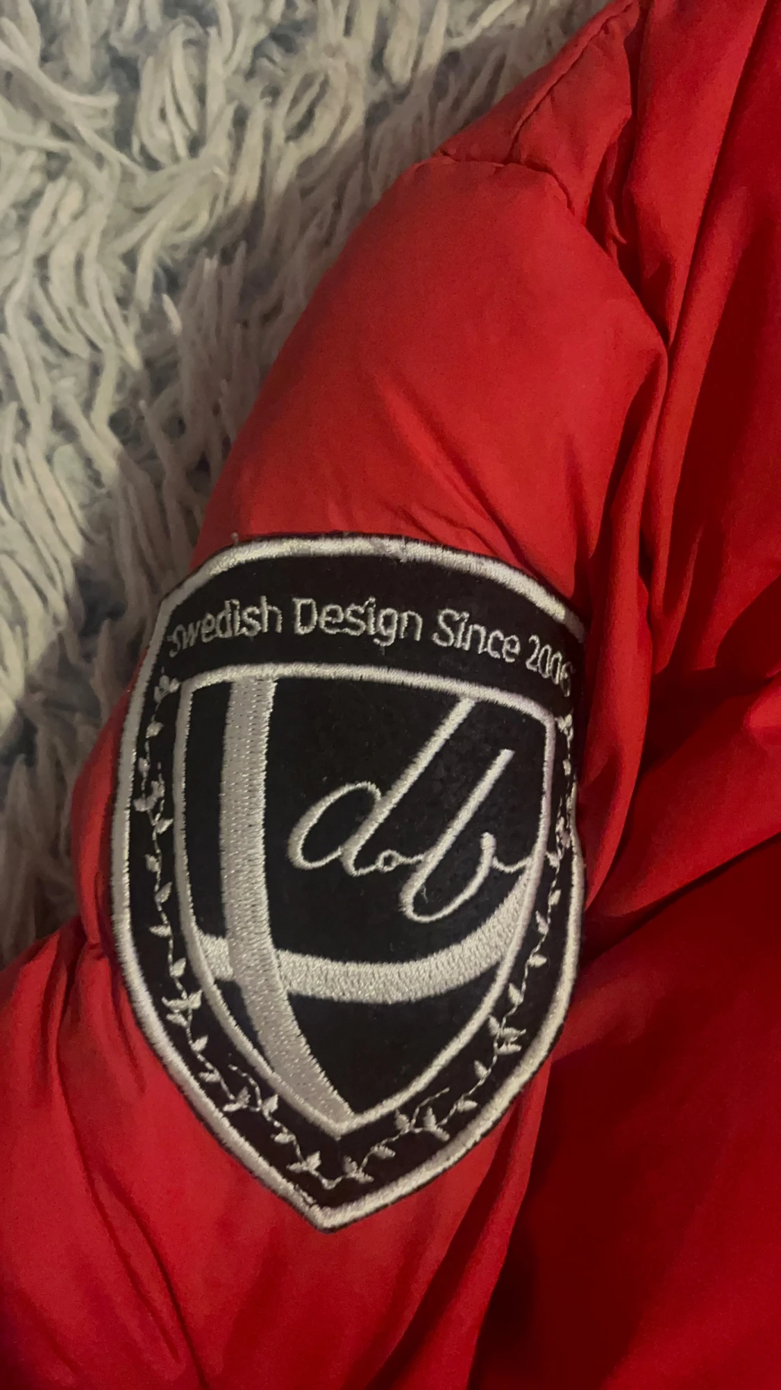 Röd pufferjacka XS - 1