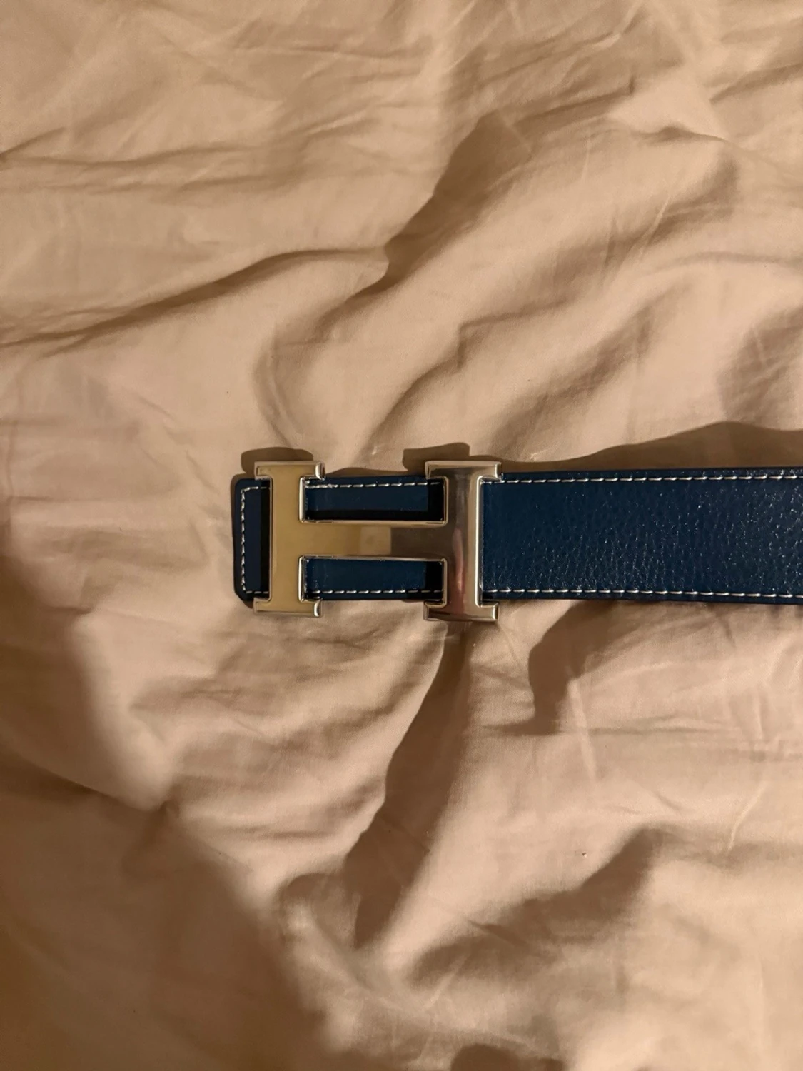Hermè’s vändbart bälte blå/svart - 1