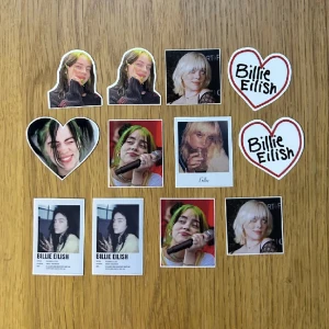 Billie eilish klistermärken  - klistermärken! 💙 8 kr/styck, 5 st för 35 kr & 10 st för 65 kronor 💖 ca 2-4 cm stora. Frakten är 15 kronor genom swish!