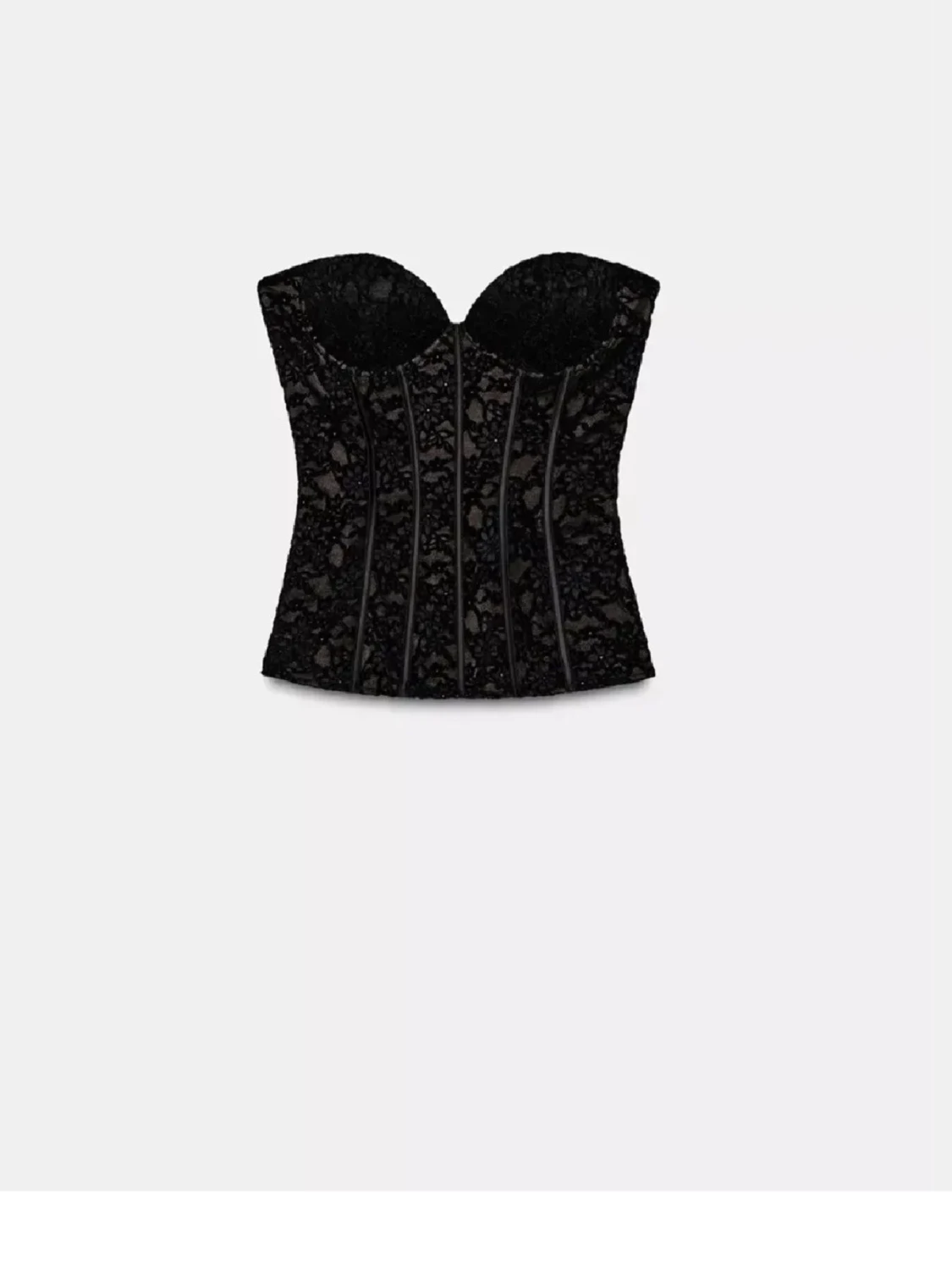 Svart spetsväst med v-ringning