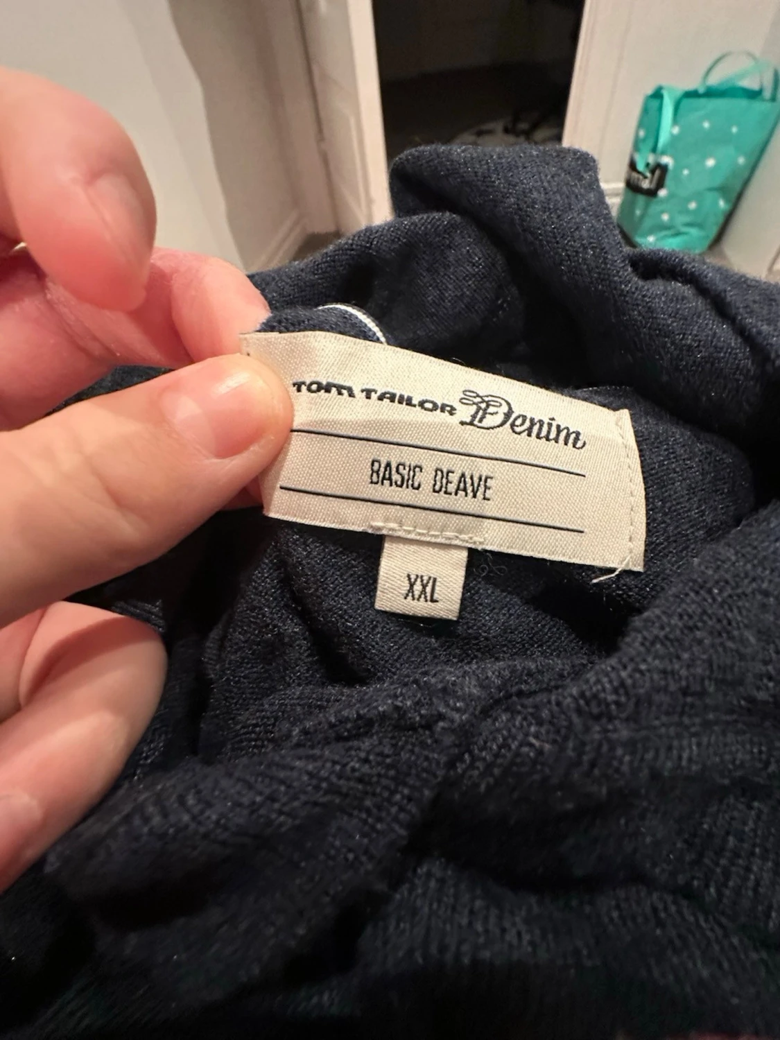 Mörkblå stickad tröja Tom Tailor XXL - 1