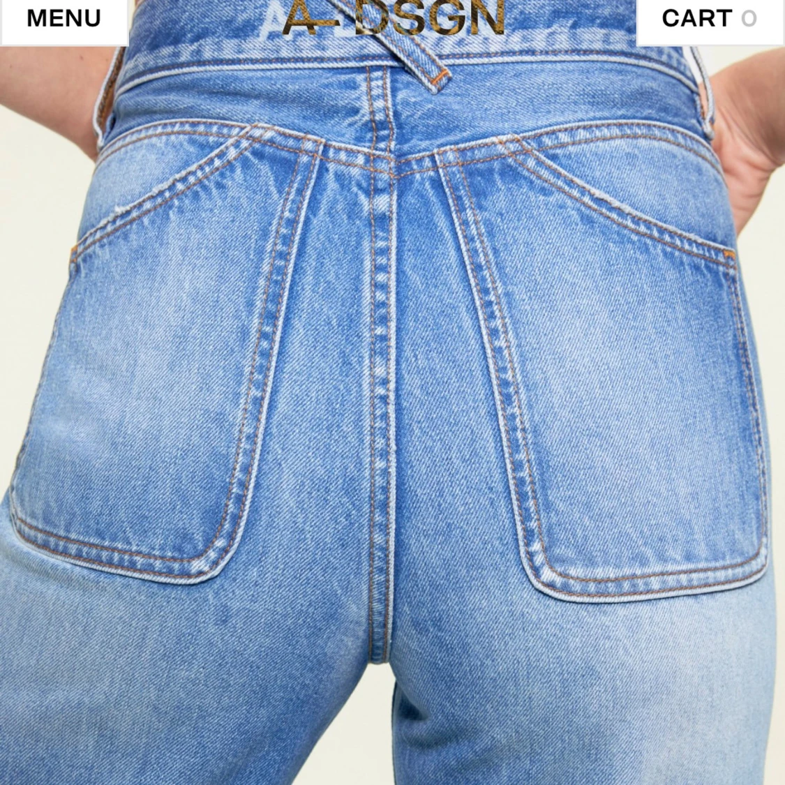 Blå wide jeans med  - 2