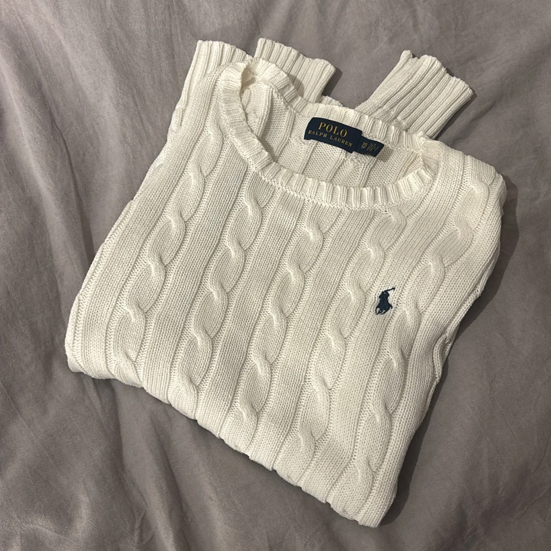 Vit kabelstickad tröja Polo Ralph Lauren - 1