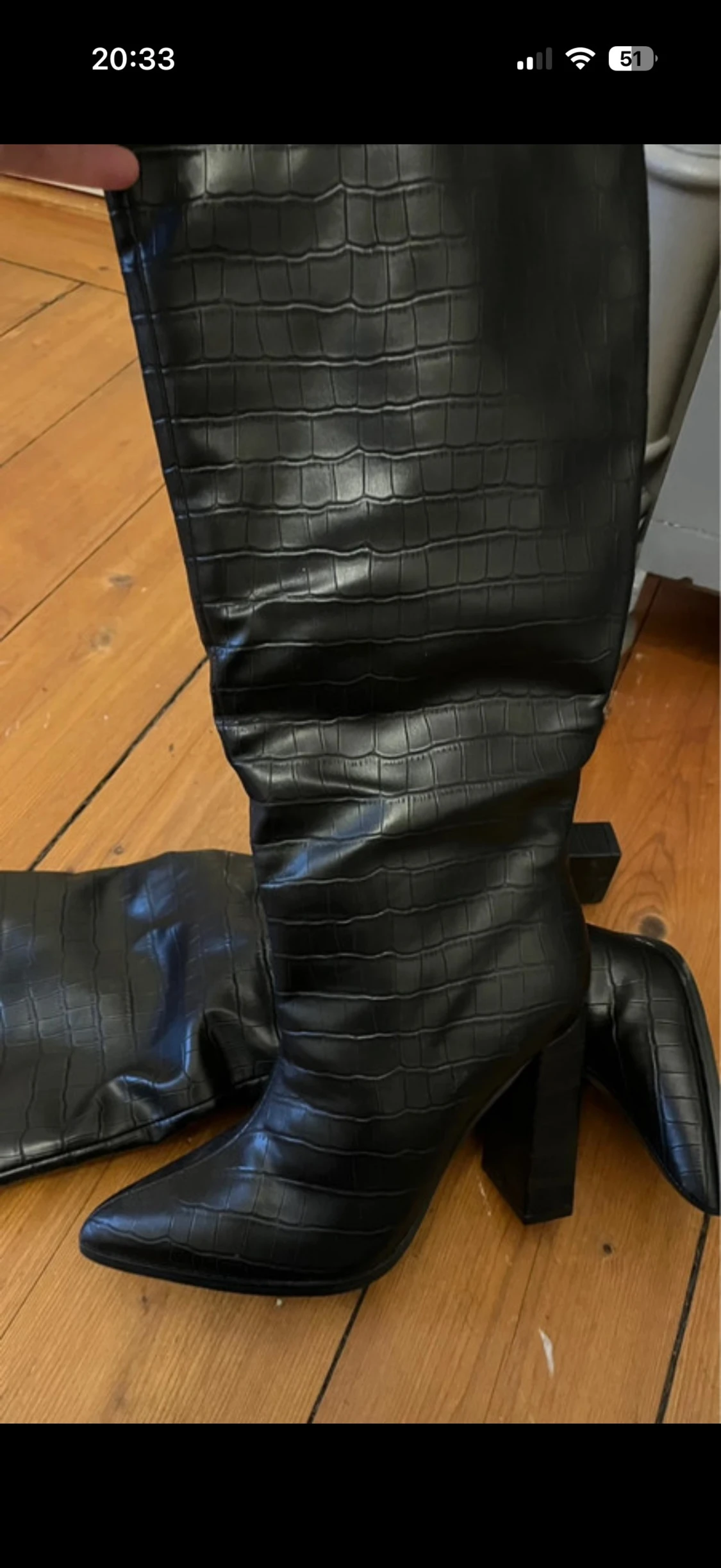 Svarta höga stövlar med klack - 5