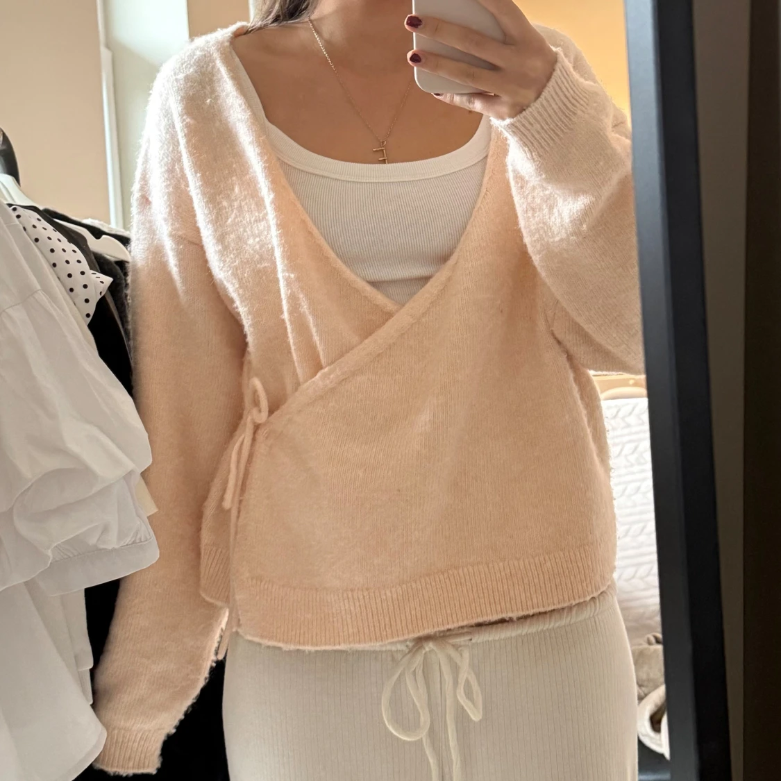 Ljusrosa omlottkofta från Lindex