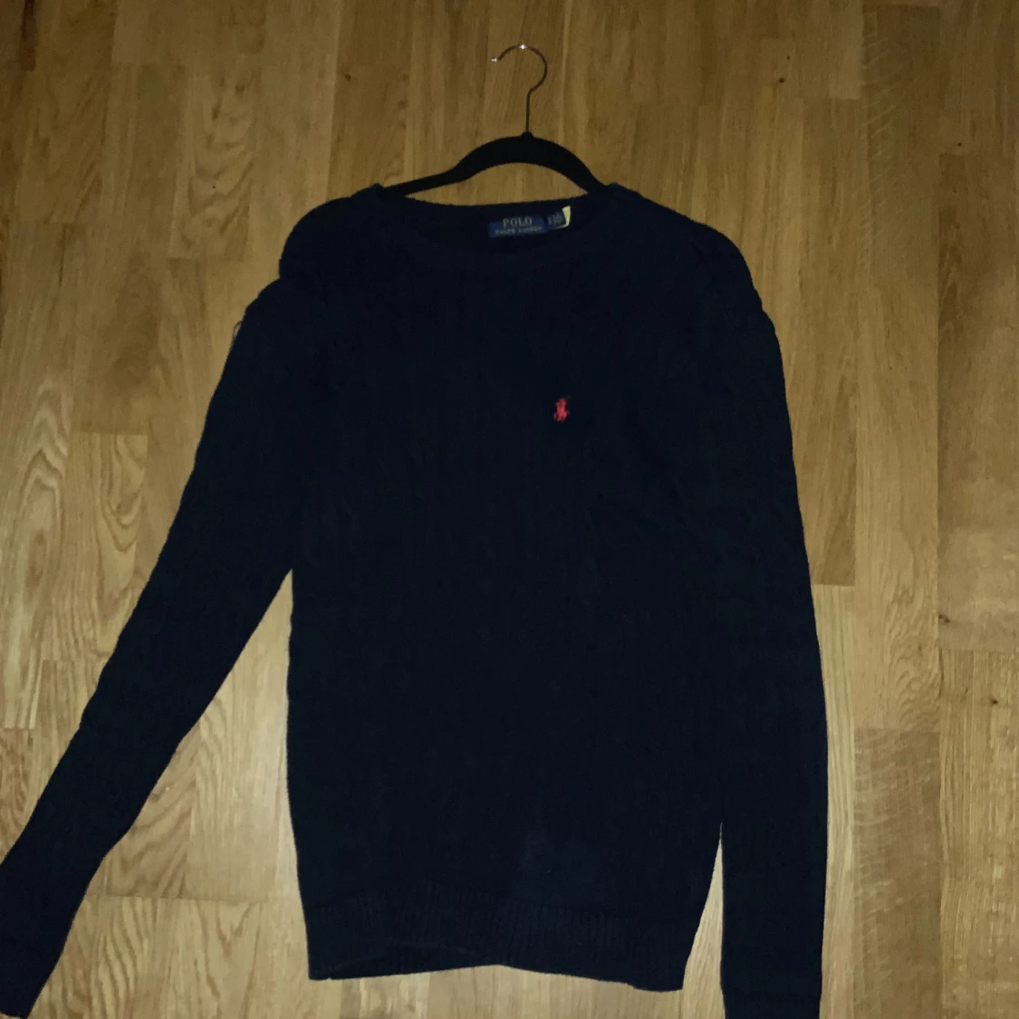 Mörkblå stickad tröja Polo Ralph Lauren