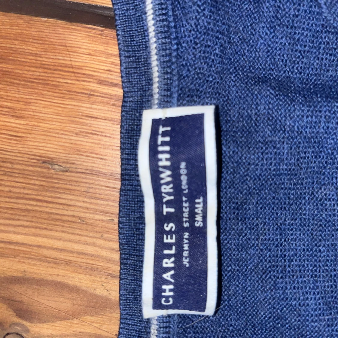 Blå stickad tröja Charles Tyrwhitt - 2