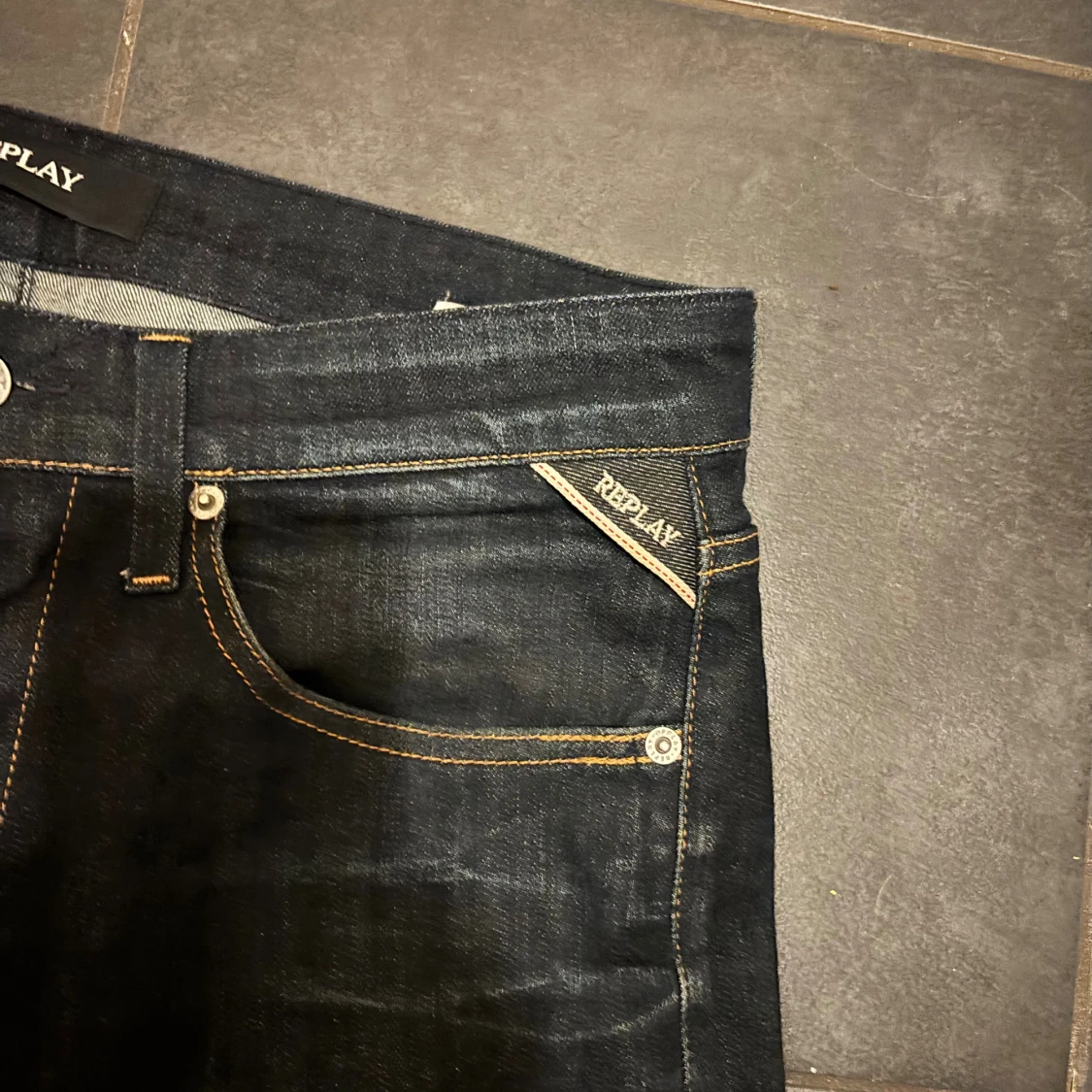 Replay mörkblå jeans straight fit - 3