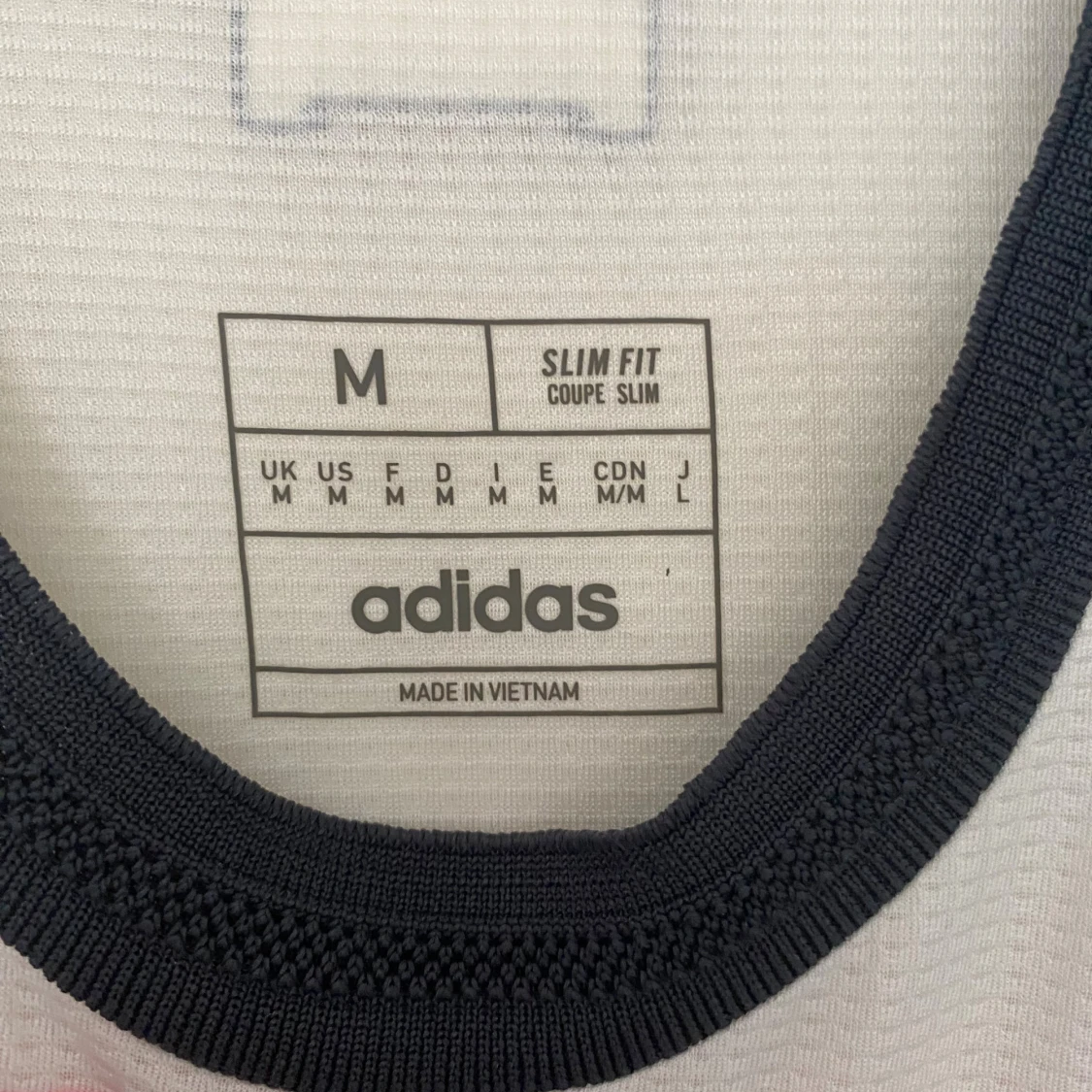 Vit och röd randig fotbollströja Adidas M - 2