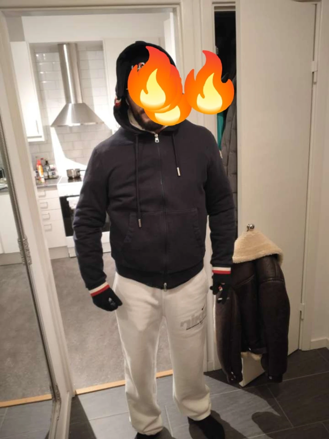 Svart Moncler hoodie med dragkedja - 2