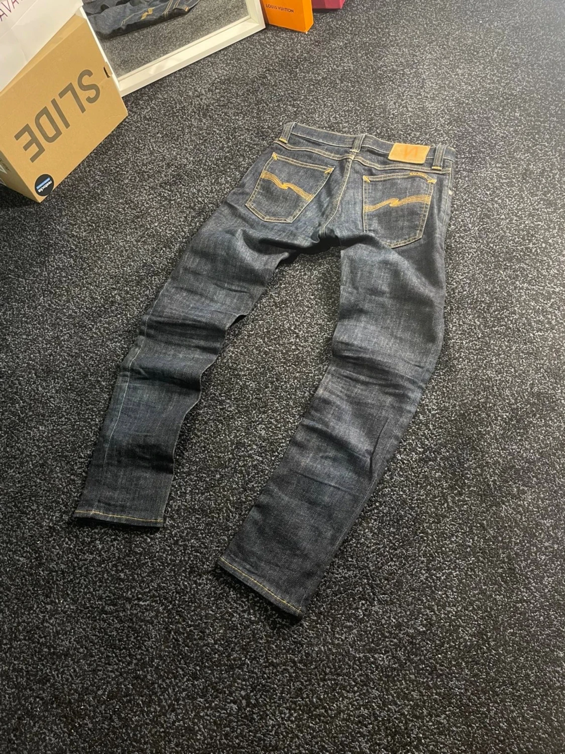 Mörkblå Nudie Jeans W27 L32