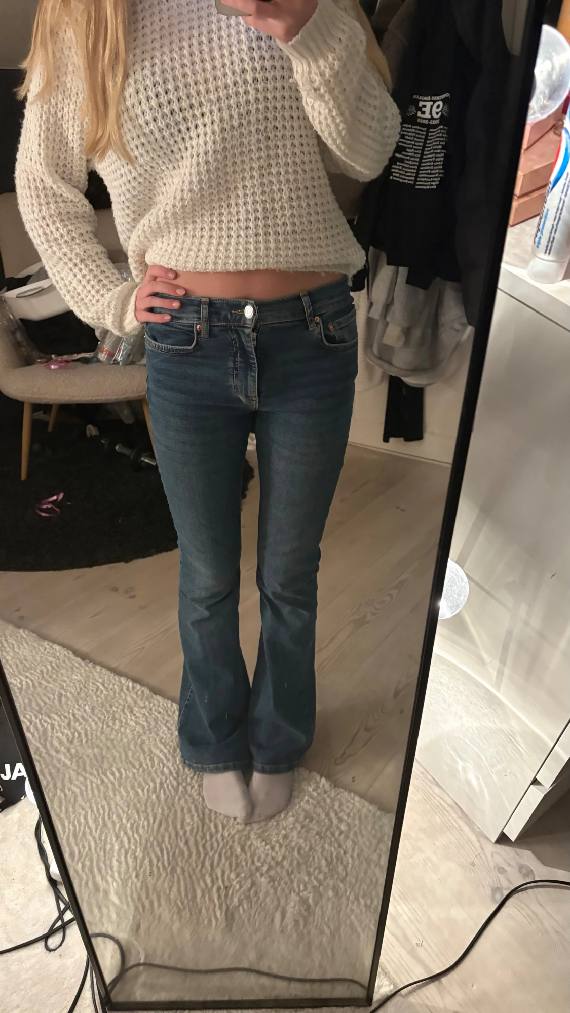 Blå bootcut jeans - 1