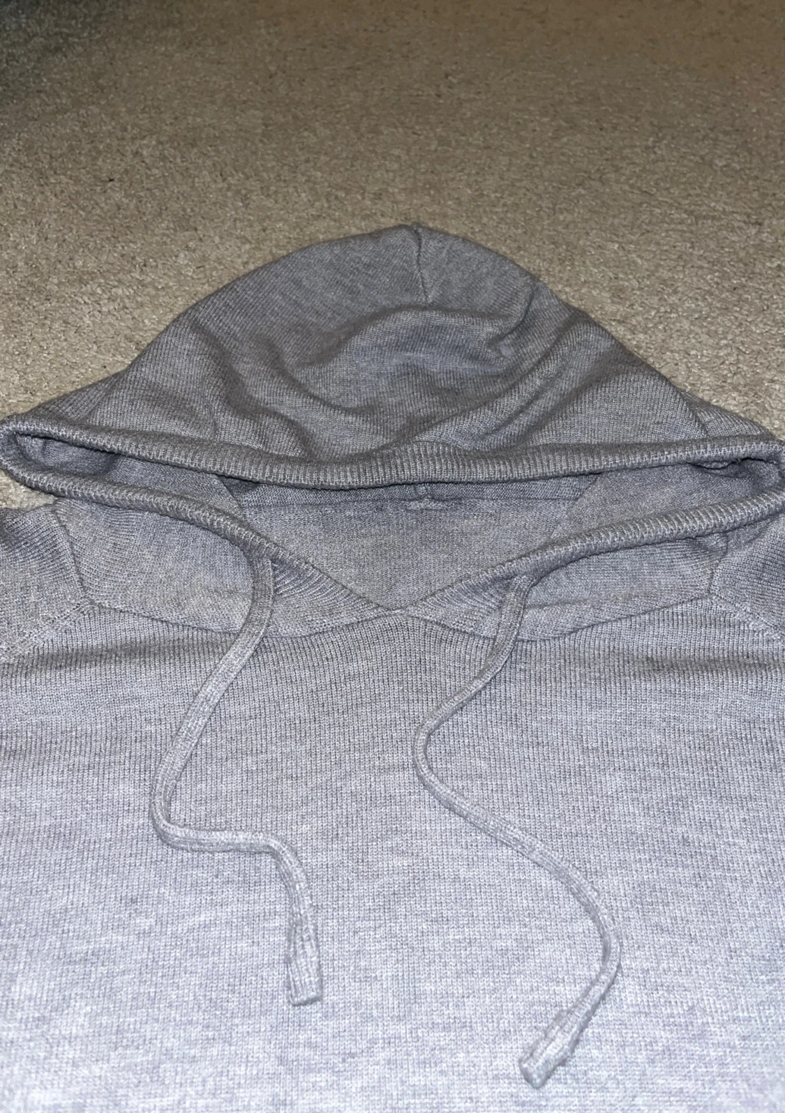 Grå Kashmir hoodie med snörning - 3