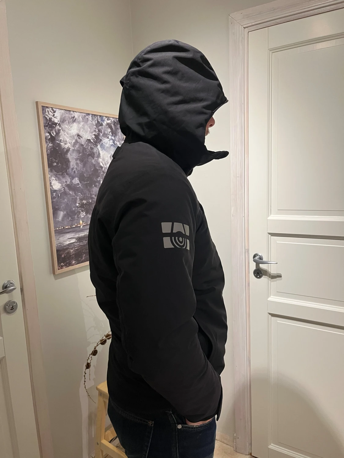 Svart Sail Racing pufferjacka med huva - 1