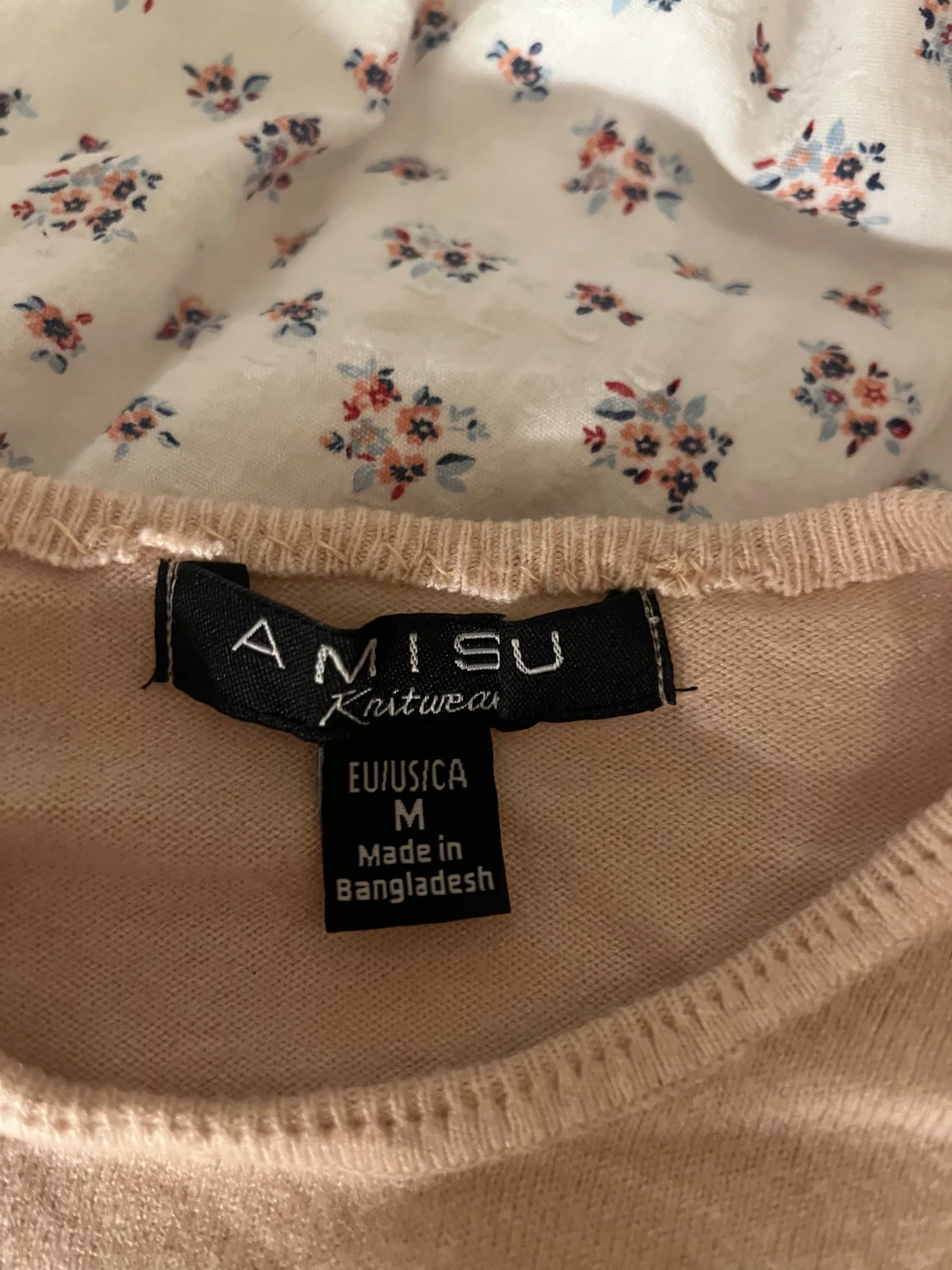 Beige/ Rosa stickad tröja från Amisu - 2
