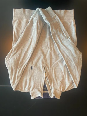 Grå tröja från Polo Ralph Lauren - Grå tröja med dragkedja från Polo Ralph Lauren med klassisk broderad logga i mörkblått på framsidan. 