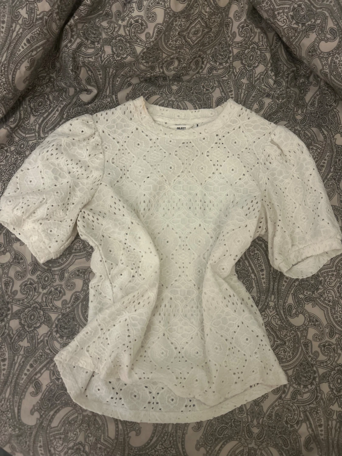 Vit spetsblus från Object