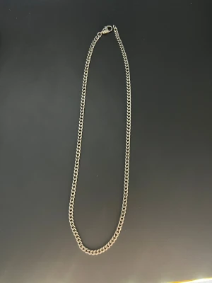 Silverkedja - Stilrent silver halsband som är 50cm långt. Köpt från guldfynd och orginalboxen är kvar. Inköpt för 1100. Den tål allt vatten då det är riktigt silver. Du behöver aldrig ta av den.  