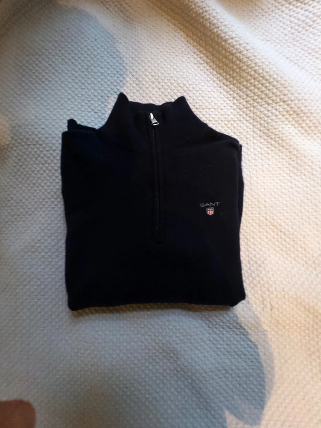 Blå half zip tröja från GANT