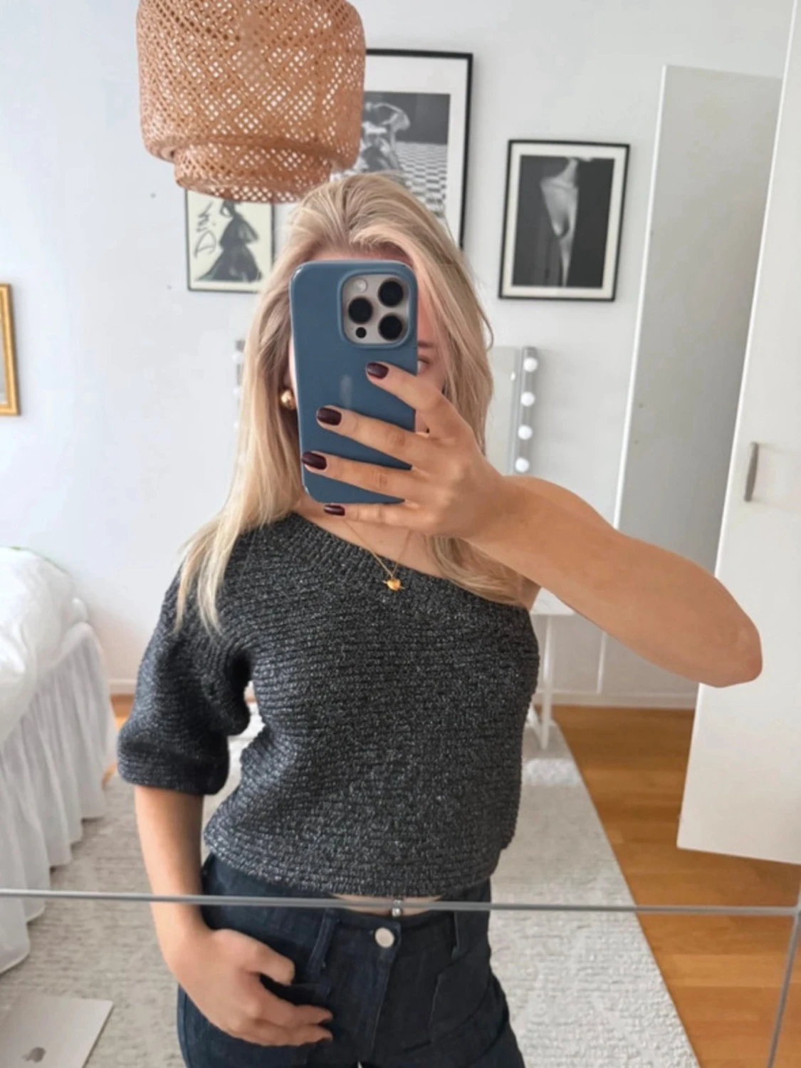 Glittrig One shoulder topp - 2