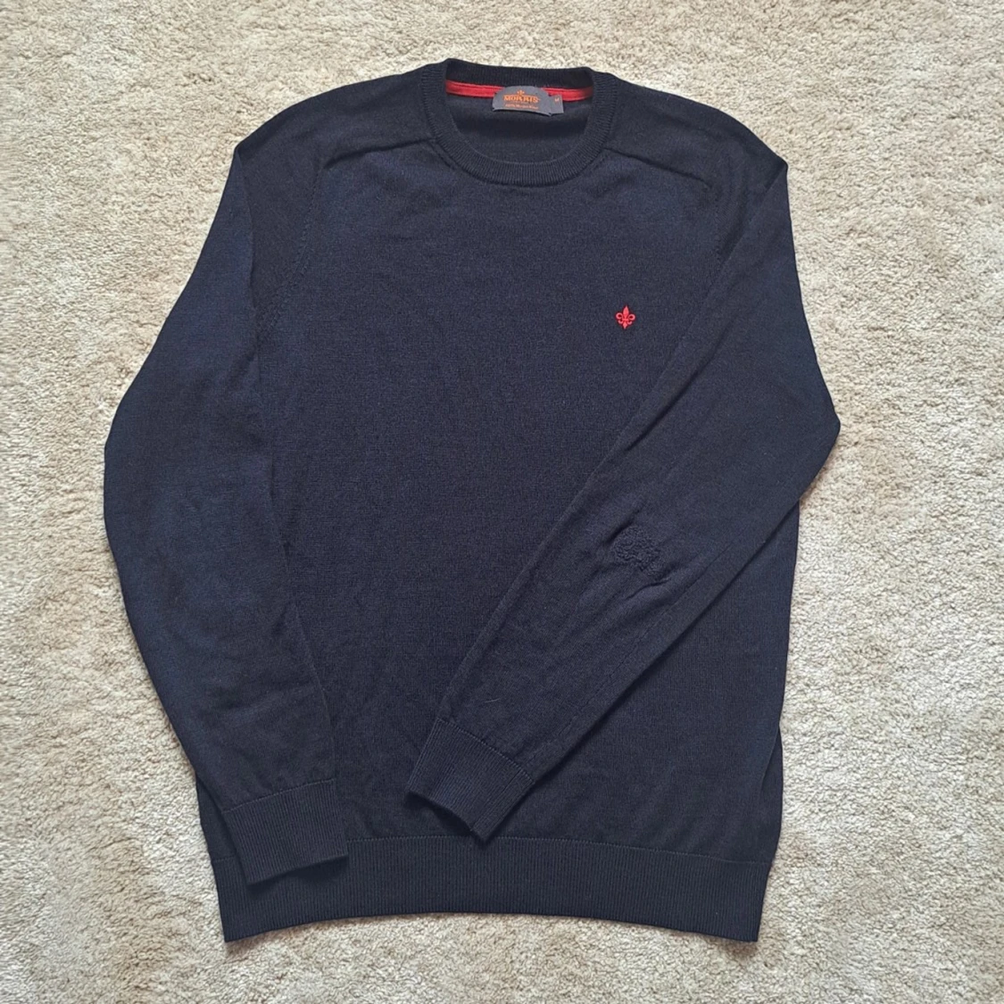 Marinblå Morris tröja - 100% merinoull 