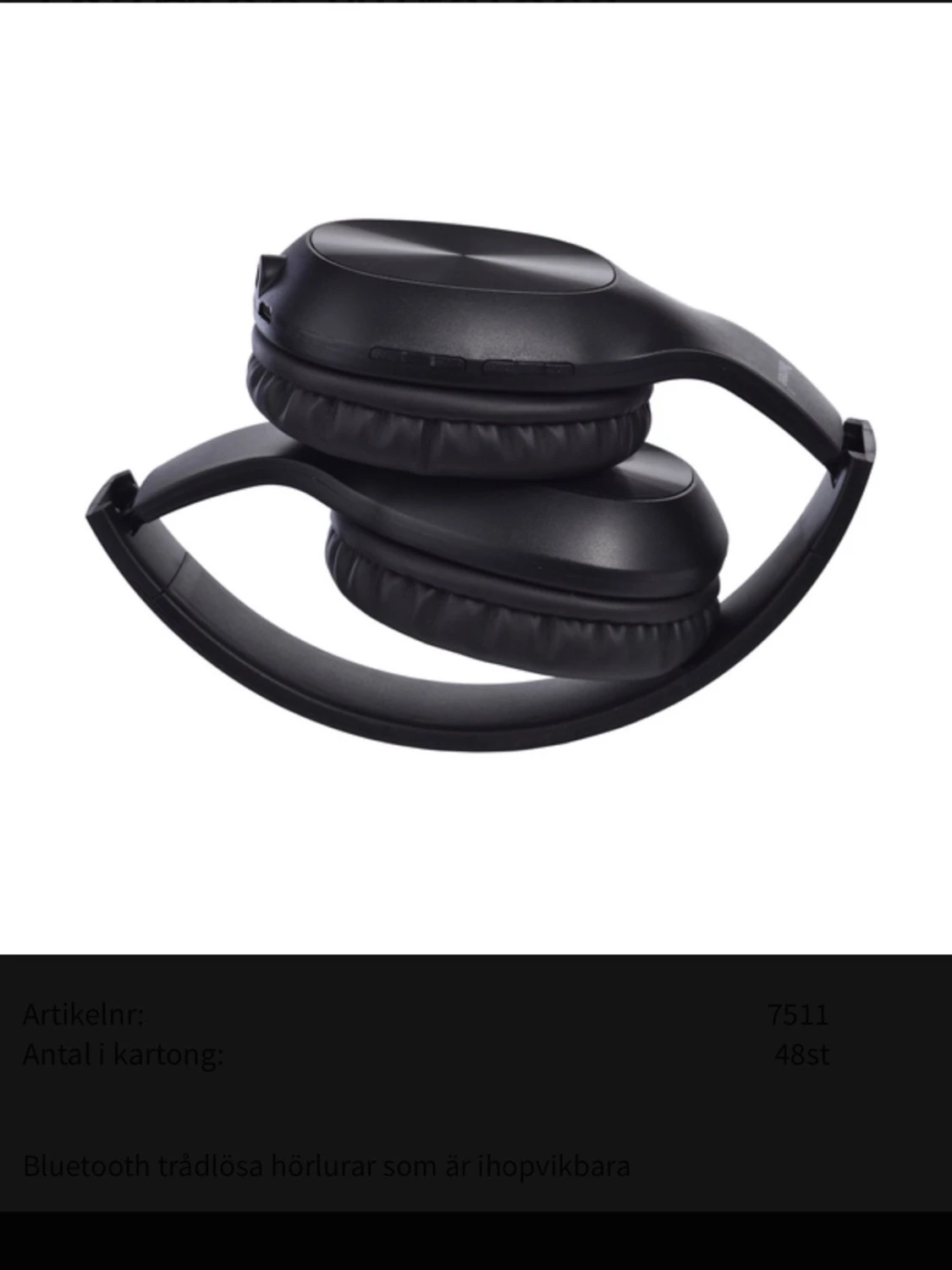 Svarta trådlösa over-ear hörlurar - 1