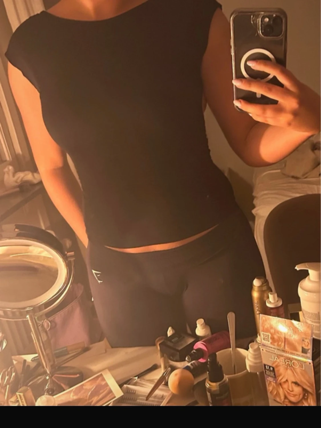 Svart topp med öppen rygg