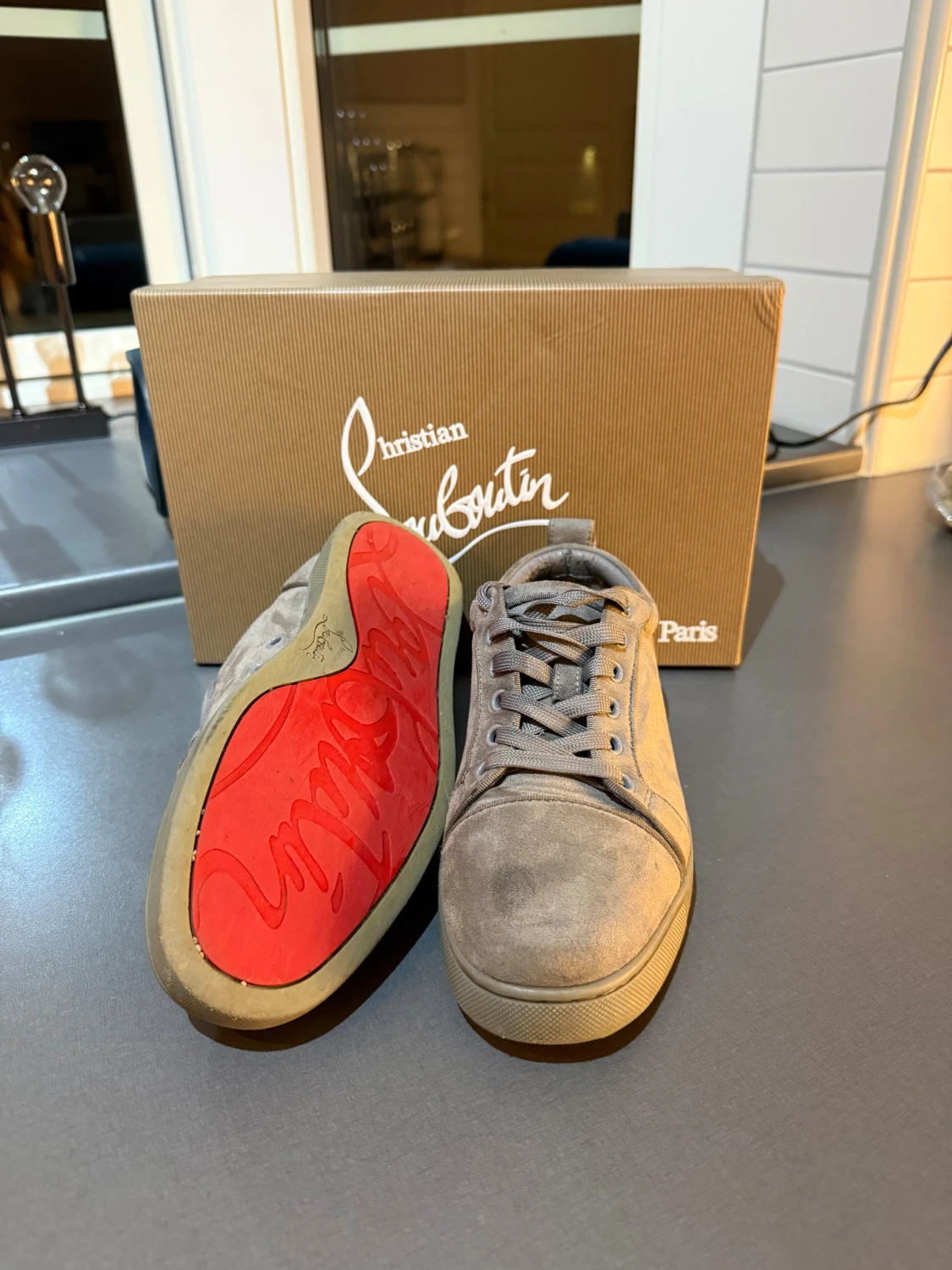 Grå mocka sneakers Christian Louboutin - 2