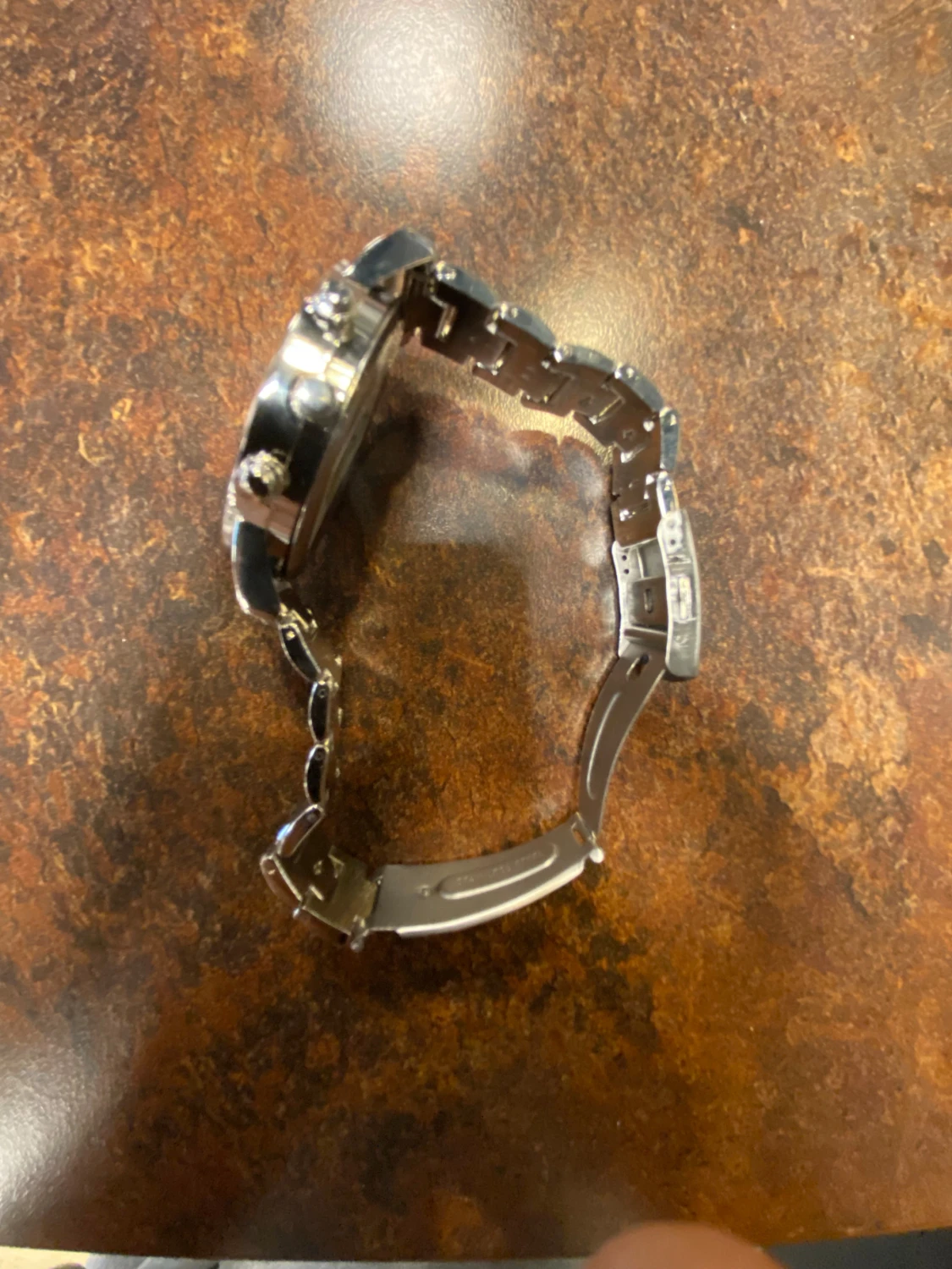 Stilren silverfärgad kronografklocka - 2