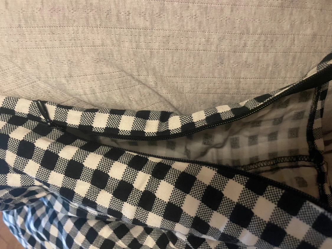 Svartvit rutig korsett med snörning - 2