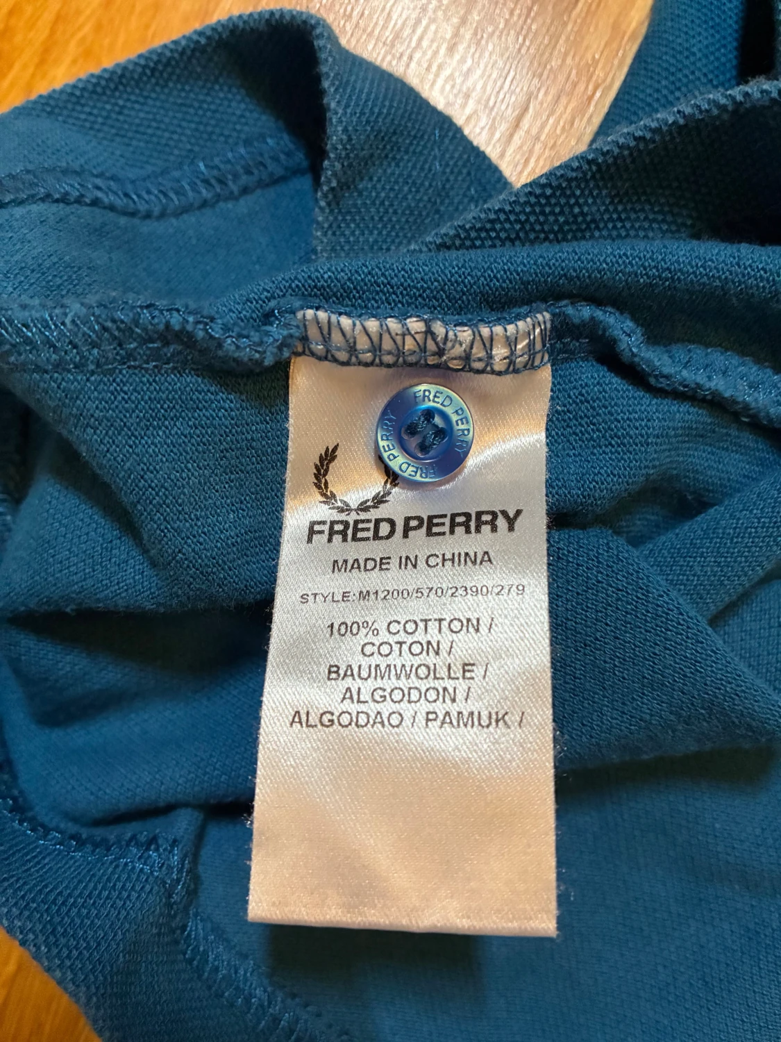 Blå Fred Perry pikétröja S - 4