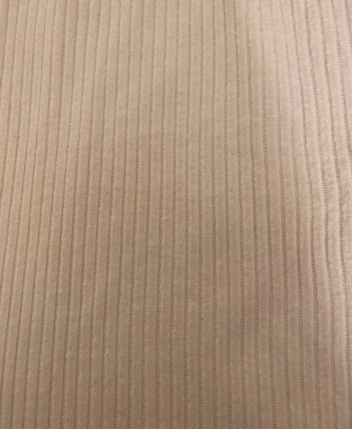 Beige ribbad långärmad topp - 1