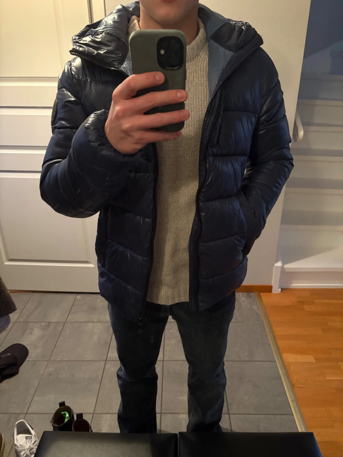 Mörkblå pufferjacka Save The Duck